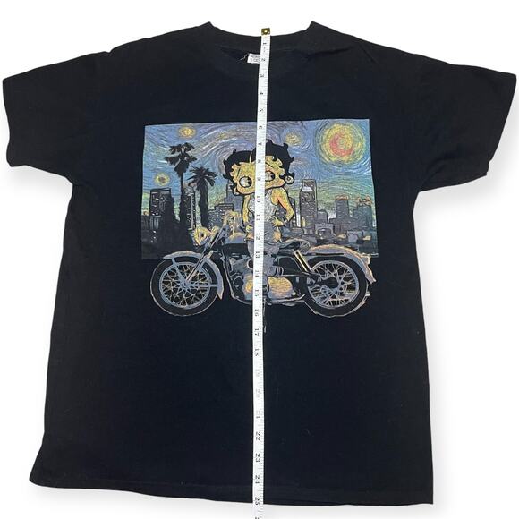 Brisco Brands Betty Boop Starry Night Van Gogh Motorcycle Tshirt Size Medium - Picture 4 of 7